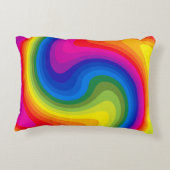 Cute Rainbow Colorful Cat Photo アクセントクッション (裏面)