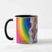 Cute Rainbow Colorful Cat Photo マグカップ (左)