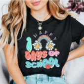 Cute rainbow Daisies Happy 100 Days of School Tシャツ