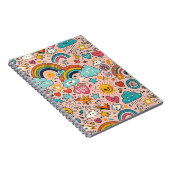Cute Rainbow Doodle Pattern ノートブック (右側)