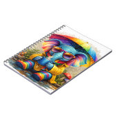 Cute Rainbow Elephant Notebook – Cozy Design ノートブック (左側)