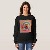 Cute Rainbow Eye Illustration Colorful Tears Uniqu スウェットシャツ (正面フル)