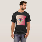 Cute Rainbow Eye Illustration Colorful Tears Uniqu Tシャツ (正面フル)