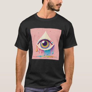 Cute Rainbow Eye Illustration Colorful Tears Uniqu Tシャツ