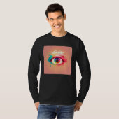 Cute Rainbow Eye Illustration Colorful Tears Uniqu Tシャツ (正面フル)