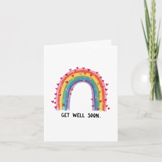 Cute Rainbow Get Well Soon Card カード (正面)