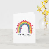 Cute Rainbow Get Well Soon Card カード (黄色い花)