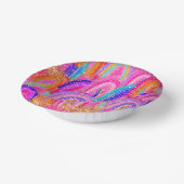 Cute Rainbow Gold Glitter ペーパーボウル (傾斜あり)