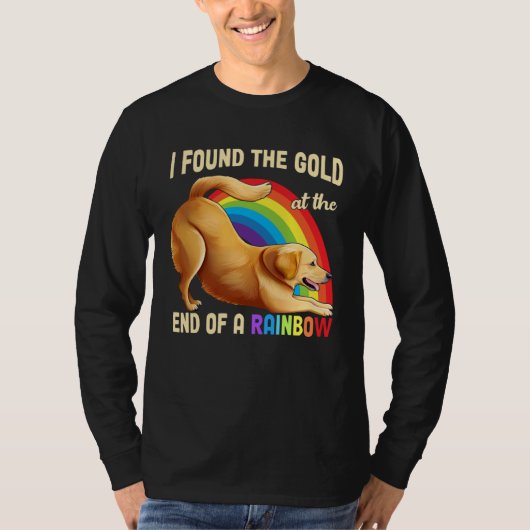 Cute Rainbow Golden Retriever  Dog I Found The Gol Tシャツ (正面)