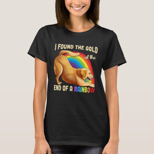 Cute Rainbow Golden Retriever  Dog I Found The Gol Tシャツ (正面)