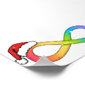 Cute Rainbow Infinity Symbol Merry Christma ポスター (角)