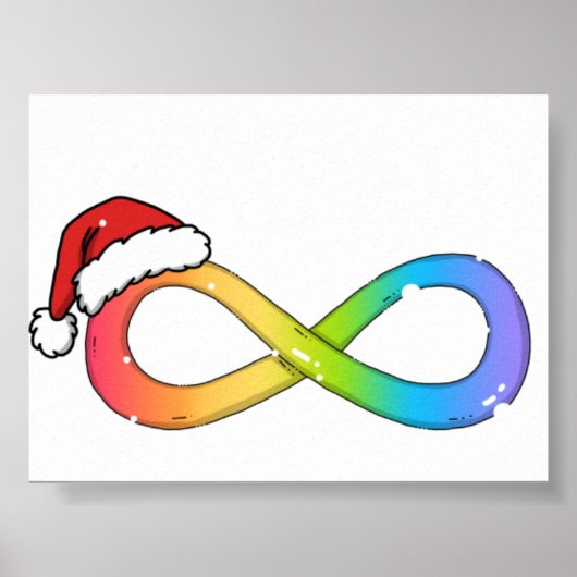 Cute Rainbow Infinity Symbol Merry Christma ポスター (正面)