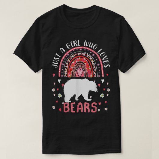 Cute Rainbow Just A Girl Who Loves Bears Leopard  Tシャツ (デザイン正面)