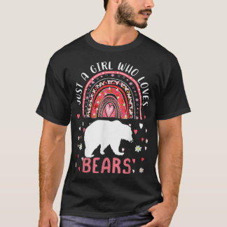 Cute Rainbow Just A Girl Who Loves Bears Leopard Tシャツ