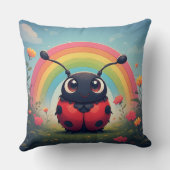 Cute Rainbow Ladybug – Whimsical Kids Decor クッション (裏面)