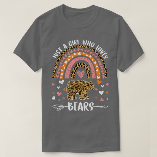 Cute Rainbow Leopard Just A Girl Who Loves Bears Tシャツ (デザイン正面)