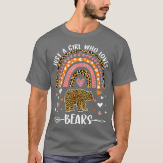 Cute Rainbow Leopard Just A Girl Who Loves Bears Tシャツ