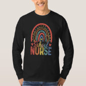 Cute Rainbow Leopard Print School Nurse Back To Sc Tシャツ (正面)