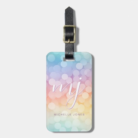 Cute Rainbow Marbles Luggage Tag ラゲッジタグ (正面縦)