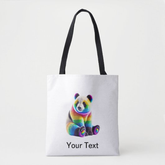 Cute Rainbow Panda トートバッグ (正面)