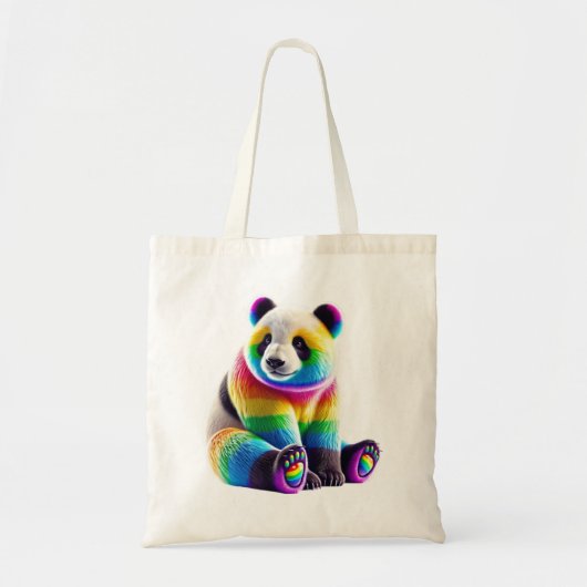 Cute Rainbow Panda トートバッグ (正面)