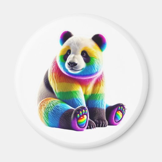 Cute Rainbow Panda マグネット (正面)