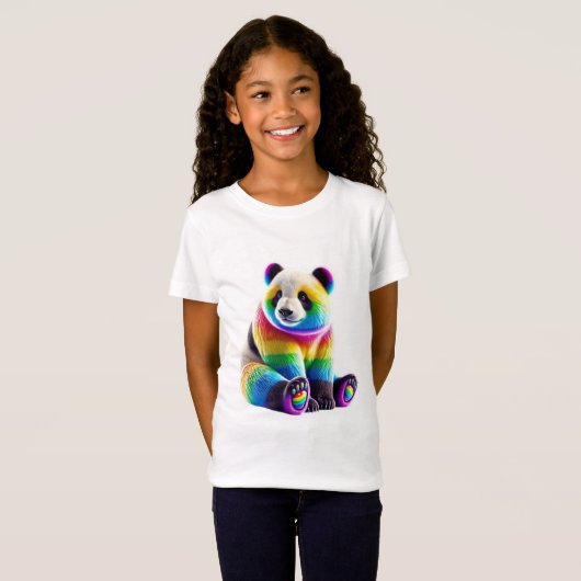Cute Rainbow Panda Tシャツ (正面フル)