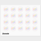 Cute Rainbow “Promoted to First Grade” Design ラウンドシール (シート)