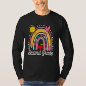 Cute Rainbow Second Grade Teacher Student Back To  Tシャツ (正面)