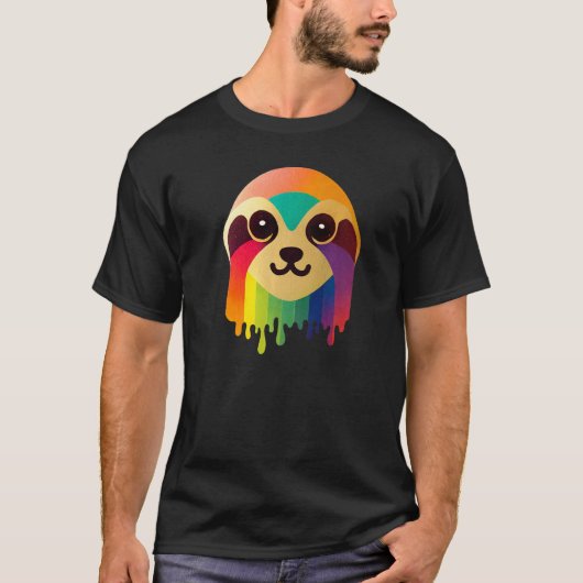 Cute Rainbow Sloth Tシャツ (正面)