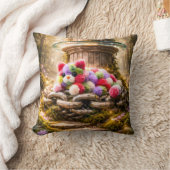 Cute Rainbow Teddy Bear Kids Pillow クッション (ブランケット)