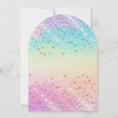 Cute Rainbow Unicorn Magical Birthday Party 招待状 (裏面)