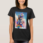 Cute Rainbow Unicorn Otter Riding A Unicorn Tシャツ (正面)