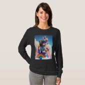 Cute Rainbow Unicorn Otter Riding A Unicorn Tシャツ (正面フル)