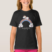 Cute Rainbow Unicorn Personalized Name Tシャツ (正面)