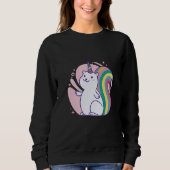 Cute rainbow unicorn squirrel スウェットシャツ (正面)