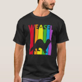 Cute Rainbow Weasel Animal Tシャツ (正面)