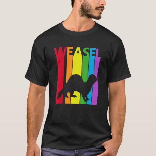 Cute Rainbow Weasel Animal Tシャツ (正面)