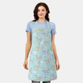 Cute Rainy Day Pattern Apron エプロン (着用した状態)