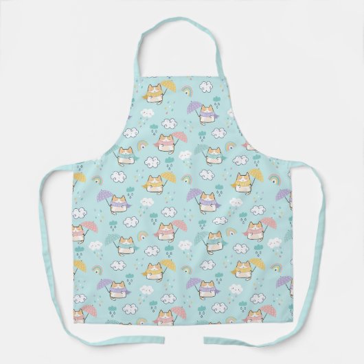 Cute Rainy Day Pattern Apron エプロン (正面)
