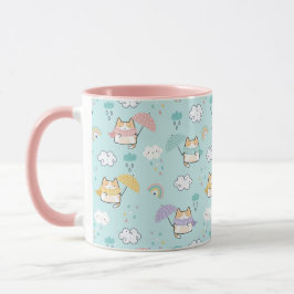 Cute Rainy Day Pattern Coffee Mug マグカップ
