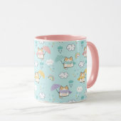 Cute Rainy Day Pattern Coffee Mug マグカップ (正面右)