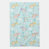 Cute Rainy Day Pattern Kitchen Towel キッチンタオル (縦)