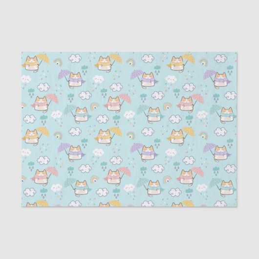 Cute Rainy Day Pattern Tissue Paper 薄葉紙 (正面)