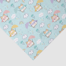 Cute Rainy Day Pattern Tissue Paper