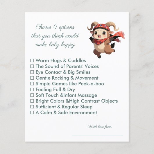 Cute Ram Baby Shower Happy Baby Game (正面)