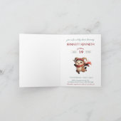 Cute Ram Winter Baby Shower Card 招待状 (内部)