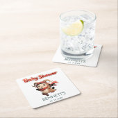 Cute Ram Winter Baby Shower Coaster スクエアペーパーコースター (インサイチュ)