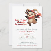 Cute Ram Winter Baby Shower Invitation 招待状 (正面)