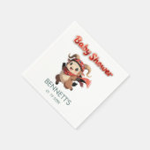 Cute Ram Winter Baby Shower Napkin スタンダードカクテルナプキン (角)
